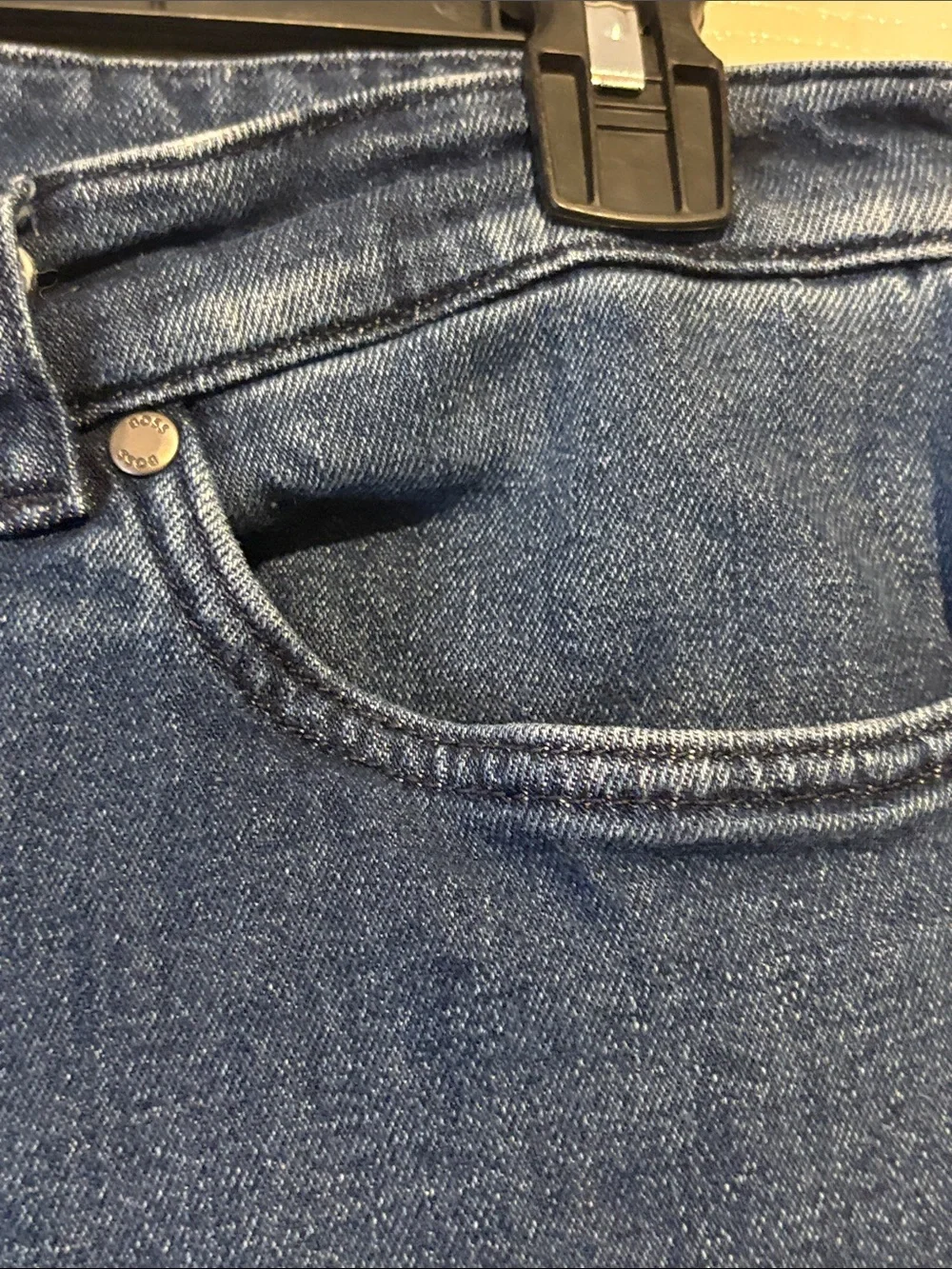 Hugo Boss Men's Straight Leg Jeans in Deep Blue Denim